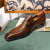 Fashion Loafer Shoes For Men Genuine Leather Mens Shoes Wedding Shoes Leisure Business Slip On Shoes