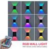 LED RGB Wall Sconce Remote Control Dimmable Color Changing Indoor Light Up Down Wall Mount Lamp For Home Porch Decor Fixture