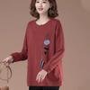 Spring Women Blouses Long Sleeve Print Element TShirts Casual Round Neck Ladies Tops Pullover