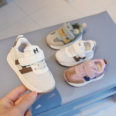 Boys' Sneakers Spring and Autumn Girls' Lightweight Leather Toddler Shoes Breathable Running Shoes for Children