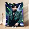 Stylish Man Yellow Jacket Portrait Pattern Blanket Warm Comfortable Fleece Blanket For Living Room Office Nap Lightweight Home Decor Halloween Gift