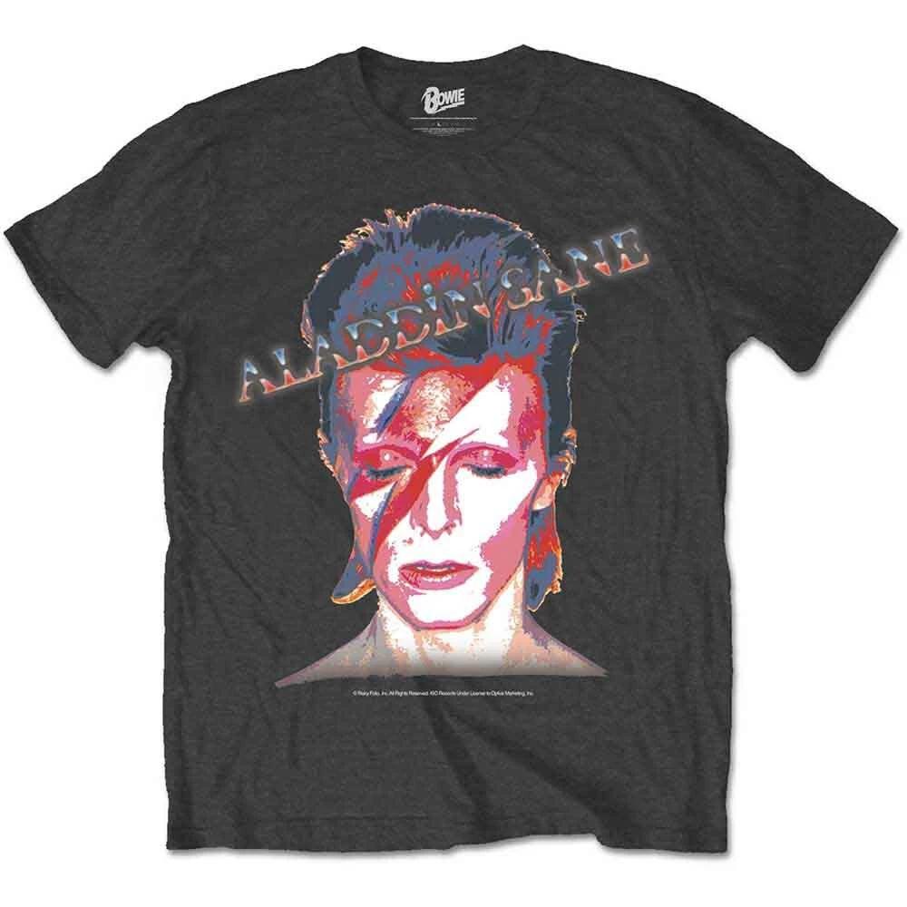 Rockoff Trade Men s David Bowie Aladdin Sane T-Shirt, Black, Medium 3XL