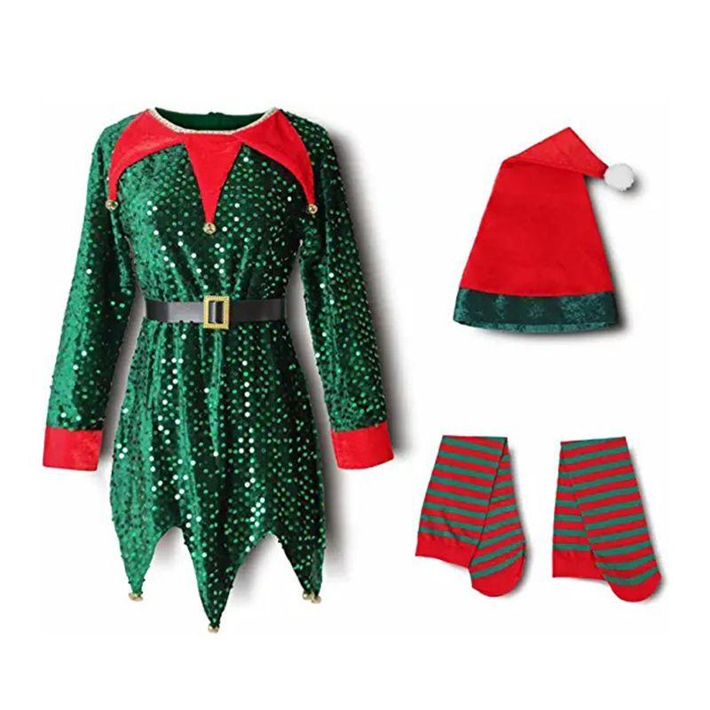 Christmas Kid Elf Costume Santa Claus Cosplay Fancy Dress Xmas Festive Outfits