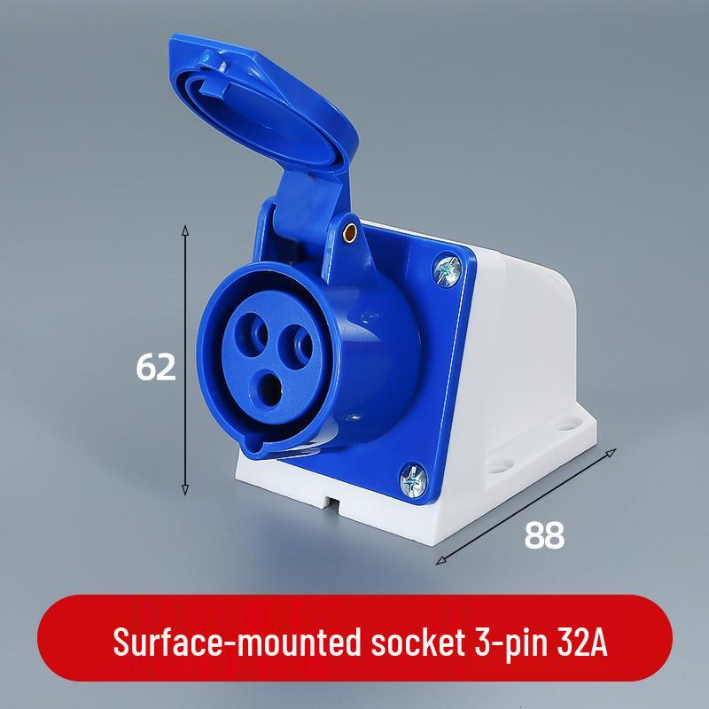 3/4/5 Pin Waterproof Aviation Connector, 32A, Three-Phase, Male & Female, Non-Explosion-Proof