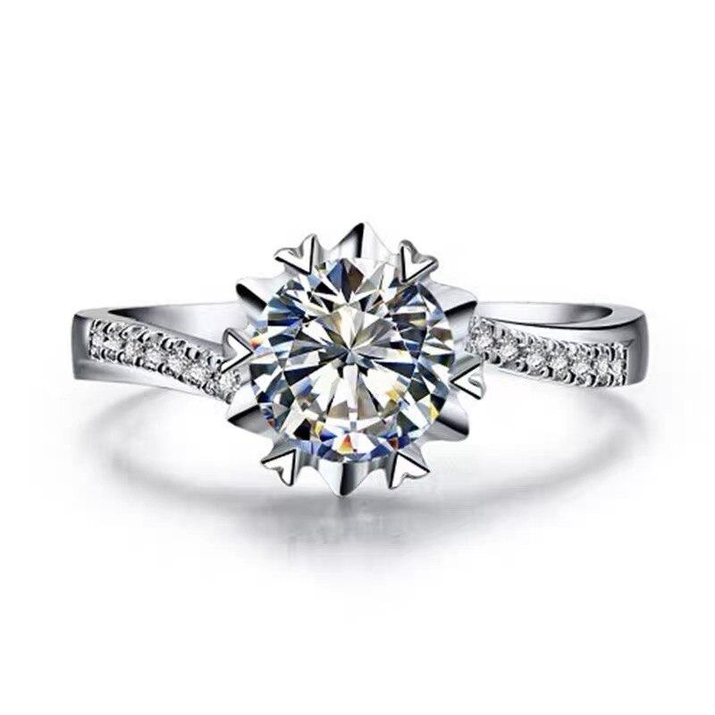 

Тибетские серебряные кольца для женщин, модные сердце-когти, 1 карат, цирконий, стразы, обручальное кольцо, подарочные ювелирные изделия