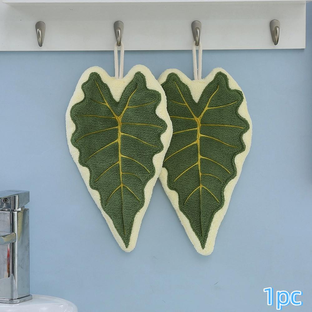 Leaf Wipe Hand Towel Coral Fluff Towel Kitchen Cleaning Household Soft Absorbent Creative Hanging Bathroom Hand Towel