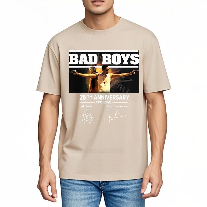Unisex T Shirts Black Cheap Tshirt Bad Boys Movie Poster Print Short Sleeve Unisex Tshirt Trendy Cheap Tshirt Graphic