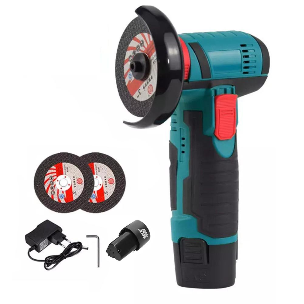 12V 3 Inch Brush Mini Angle Grinder Rechargeable Electric Hand Grinder 19500rpm Micro Angle Grinder Filling Grinder Power Tools