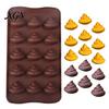 Funny Gag Gift Baking Mold Poop Chocolate Mold, 15 Cavity Silicone Tray, Non-stick Heat Food Grade Candy Tray Resistant Dessert for Fondant Jelly