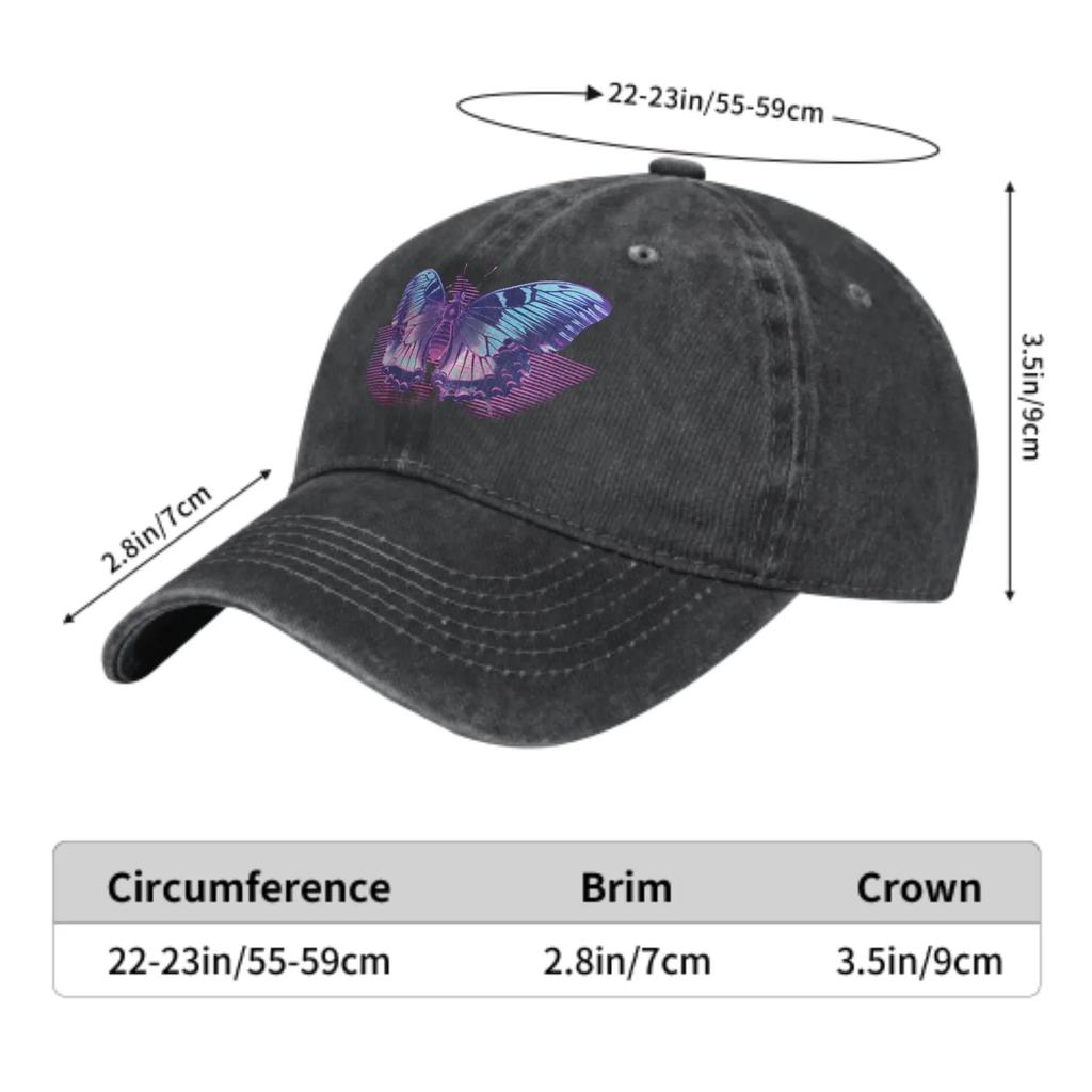Electronic Butterfly Summer New Classic Fashion Cowboy Hat Unisex Cotton Adjustable Breathable Outdoor Leisure Duck Tongue Cap