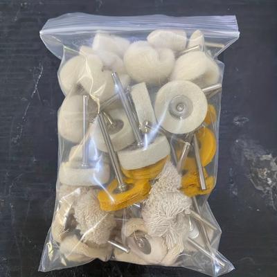 50pcs 1Inch Polishing Buffing Wheel Set, Wool Felt Mounted 3mm Shank For Rotary Tool Accessories, Mini Brush Polishing Kit For Watch And Jewelry