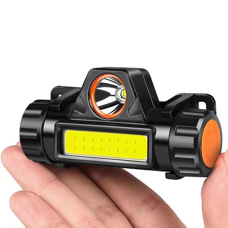USB Rechargeable LED Headlamp with Far and Near Beam for Outdoor Activities