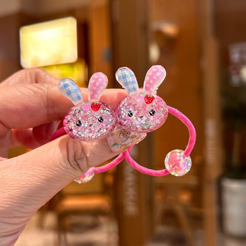 

2PCS Sparkling Night Light Rabbit Elastic Hair Bands for Girls Children s Hair Accessories Baby Headwear Hair Ties