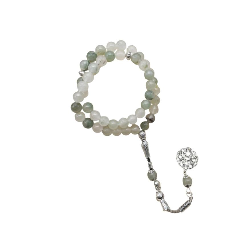 

Traditional Hui Inspired Glass Bead Wristband Artificial Jades Stone Look Ethnic Styles Accessory