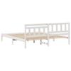 White Bed Frame with Headboard 180 x 200 cm Solid Pine Wood