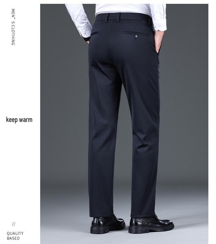 Men's High-Quality Mulberry Silk Business Casual Pants – Non-Iron, Elastic, Straight Leg for Spring/Summer