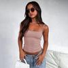 Women Summer Slim Versatile Camisole Vest Suspenders U-Neck Inside Bottoming Shirt Short Inner Tank Top Solid Color