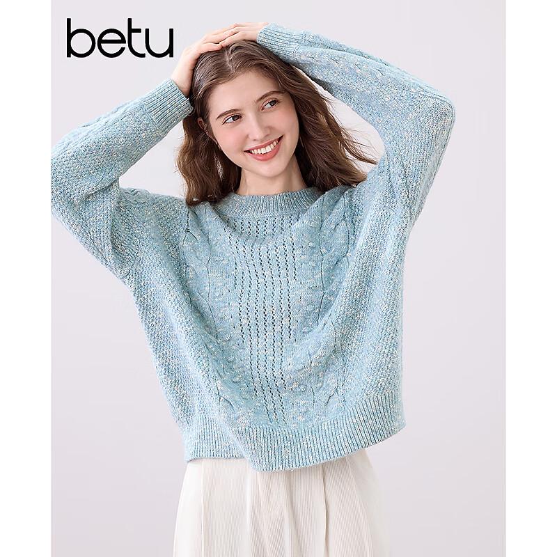 

Betu Women s 2025 Autumn Long-Sleeve Openwork Knit Sweater M