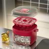 2-in-1 Press-Release Ice Cube Tray with Storage Bin 48-Cavity Double-Layer Ice Maker for Freezer BPA-Free Ice Storage Container for Home Camping Party