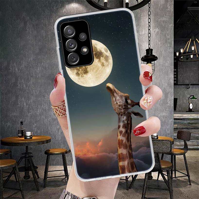 Cute Cartoon Giraffe Animal Soft Phone Case For Samsung Galaxy A12 A22 A32 A52 A72 A02S A51 A50S A71 A70 A31 A20S Note 20 Ultra