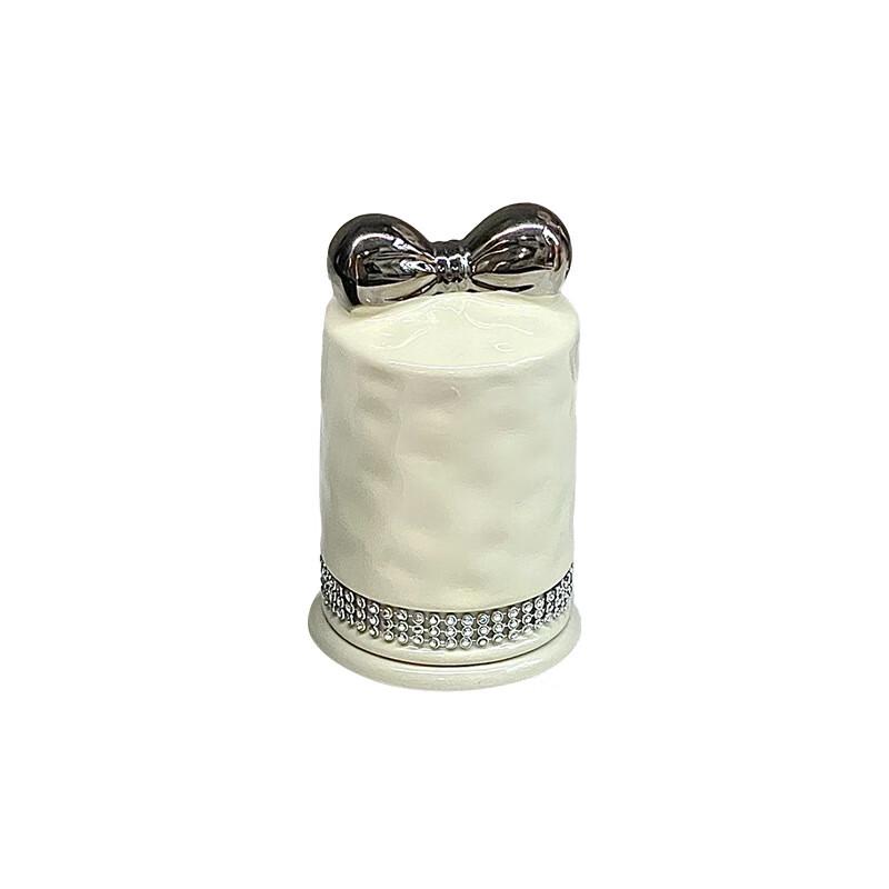 Qianxing Ceramic Diamond Butterfly Toothpick & Cotton Swab Holder