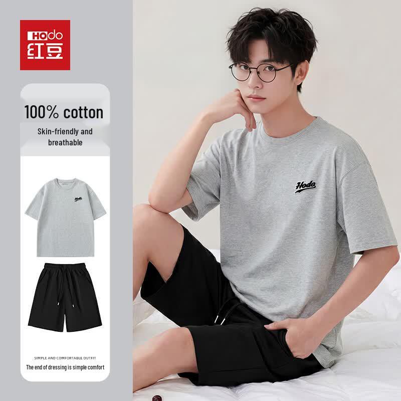 

Hodo Men s Pure Cotton Loose Fit T-Shirt & Shorts Set 3XL