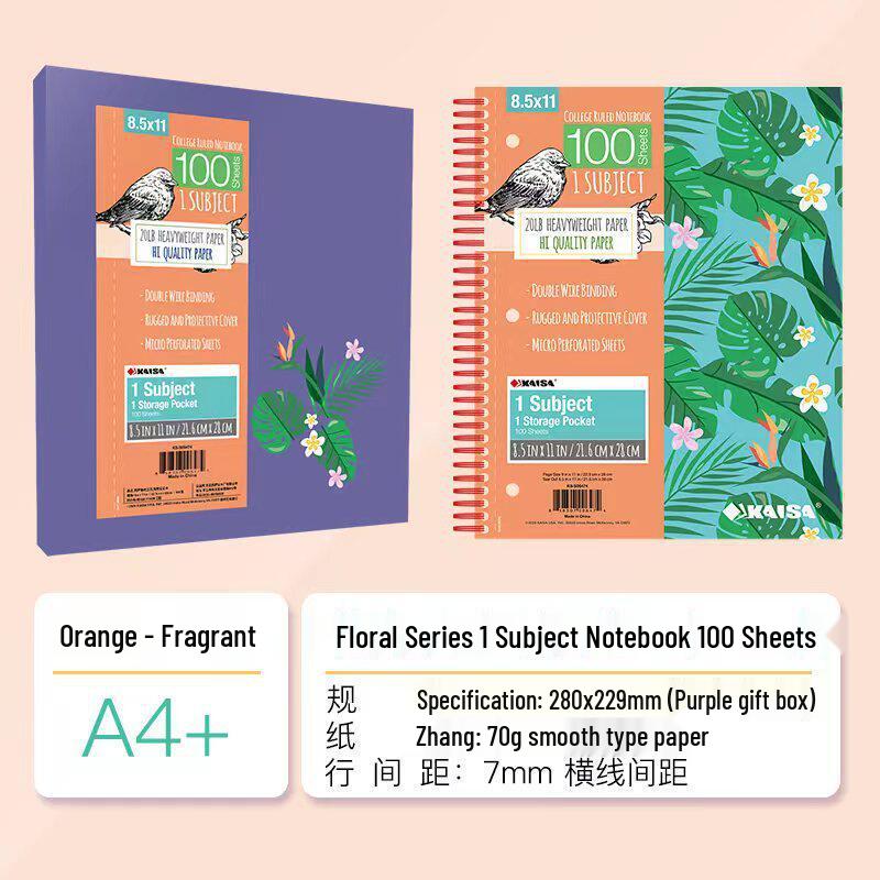 Kaisa American Inspiration Spiral Notebook - Sectioned for College and Graduate Exams, Loose-leaf