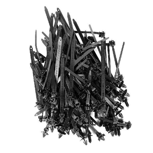 50X Car Wire Harness Line Fastener Strap Clips Mixed Cable Tie Bundled Wire Band