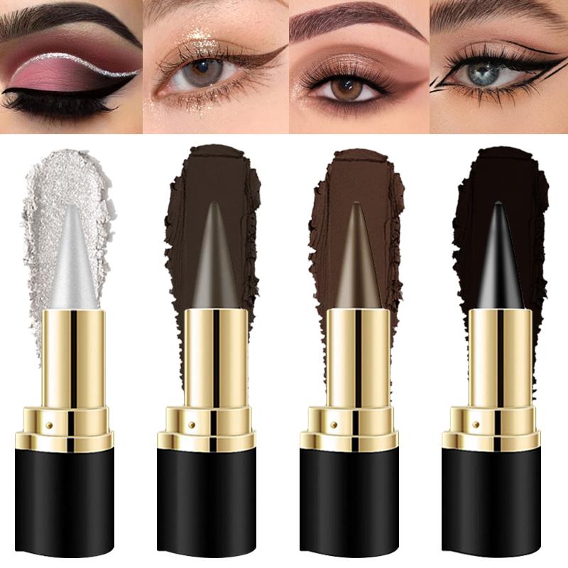 Glatter Gel-Eyeliner-Stift Wasserdicht Silber Schwarz Hohe Pigmentierung Wischfest Eyeliner-Stift Mehrfach verwendbar Lidschatten Make-up Kosmetik