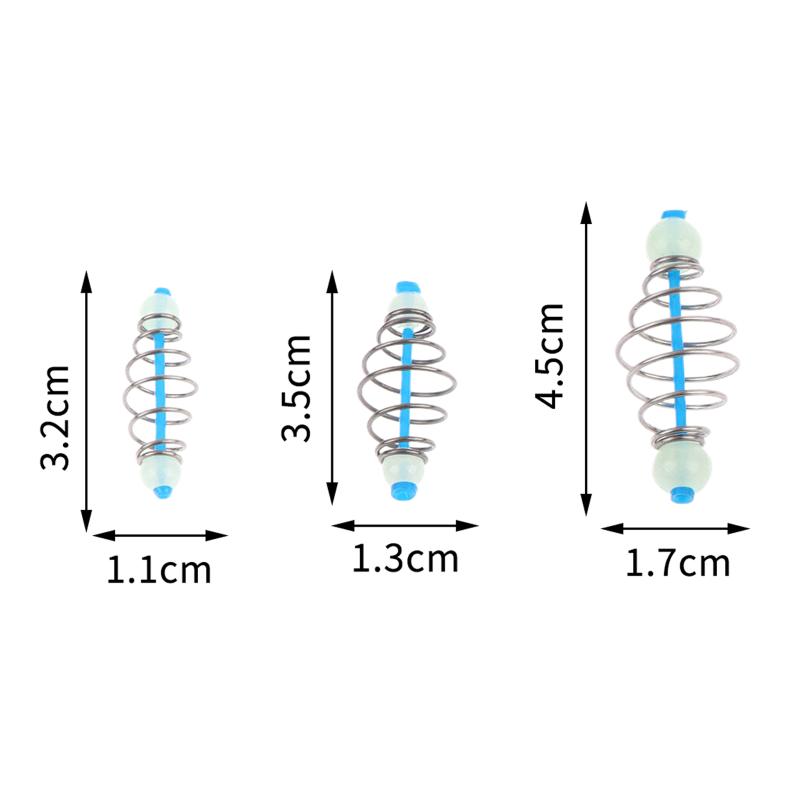10Pcs Fishing Feeder Bait Cage Stainless Steels Fishing Carp Feeder Portable Carp Fishing Lure Spring Feeder Bait Holders