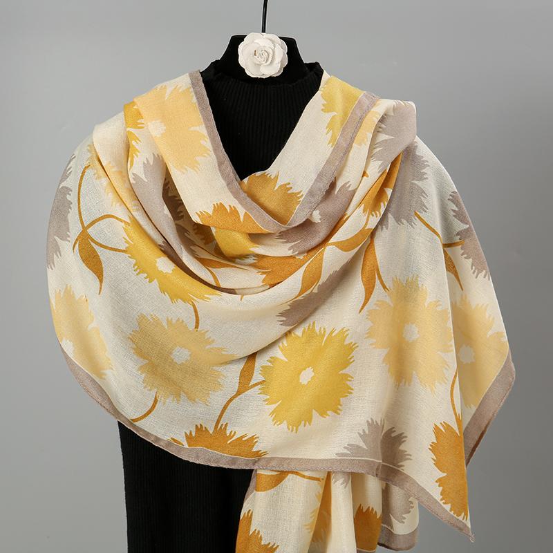 New Design Brand Women Scarf Shawl Fashion Print Cotton Spring Winter Warm Scarves Hijab Lady Pashmina Foulard Bandana Headscarf