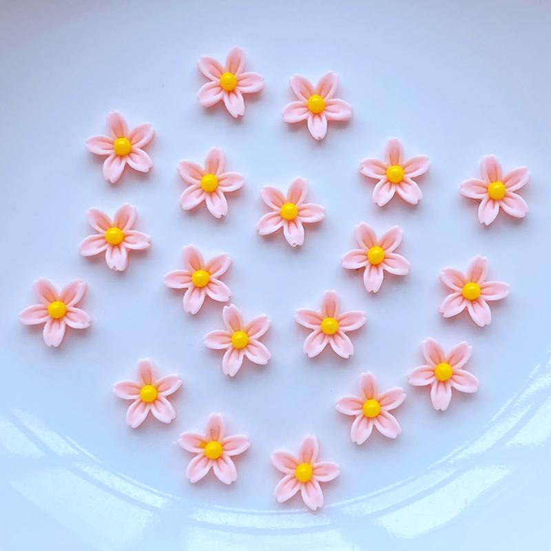 100 Pz 8mm Resina 3D Colorato Mini Fiore Gemme Flatback Figurine Scrapbook Wedding Applique Nail Art Decor Artigianato