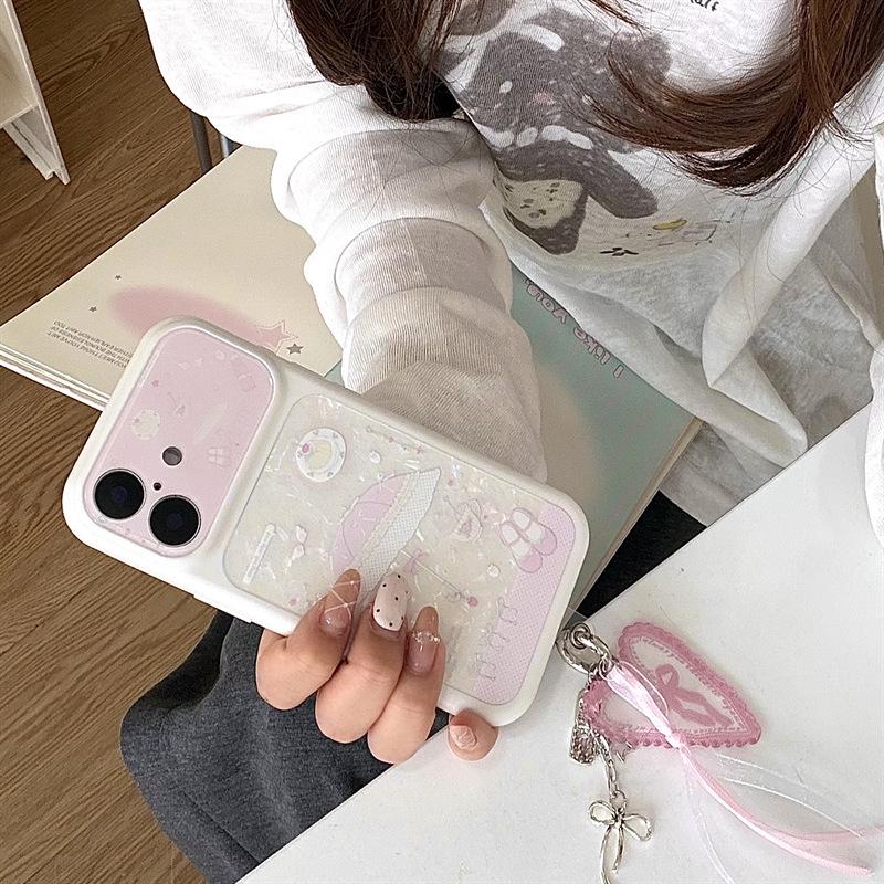 iPhone 14/15/16/17 Pro Max Case: Pink Bow Japanese Korean Style for Women