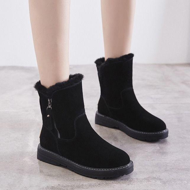 Botas de nieve para mujer Piel cálida Peluche Botín de invierno Plus Size  Plataforma Para damas Zapatos de éde Mujer comprar a buen precio — entrega  gratuita, reseñas reales con fotos — Joom