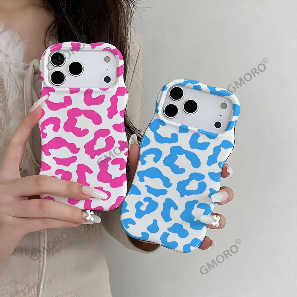 Fashion Creative Dopamine Leopard Print Apple 16 Mobile Phone Case Film 2-in-1 Wave Edge iPhone17 Premium Sense