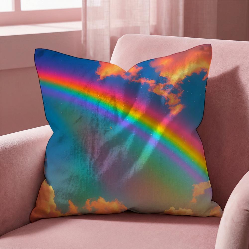 R-Rainbow THEME Cushion Cover Multi-Scene Pillow Cover for Home & Car - Reversible, Soft & Durable for Daily Use