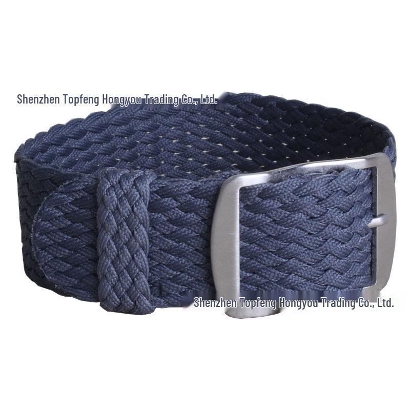 Pulseira de Relógio Impermeável de Malha Perlon Preta - 16mm Nylon Tecido para Crianças e Mulheres, Em Estoque