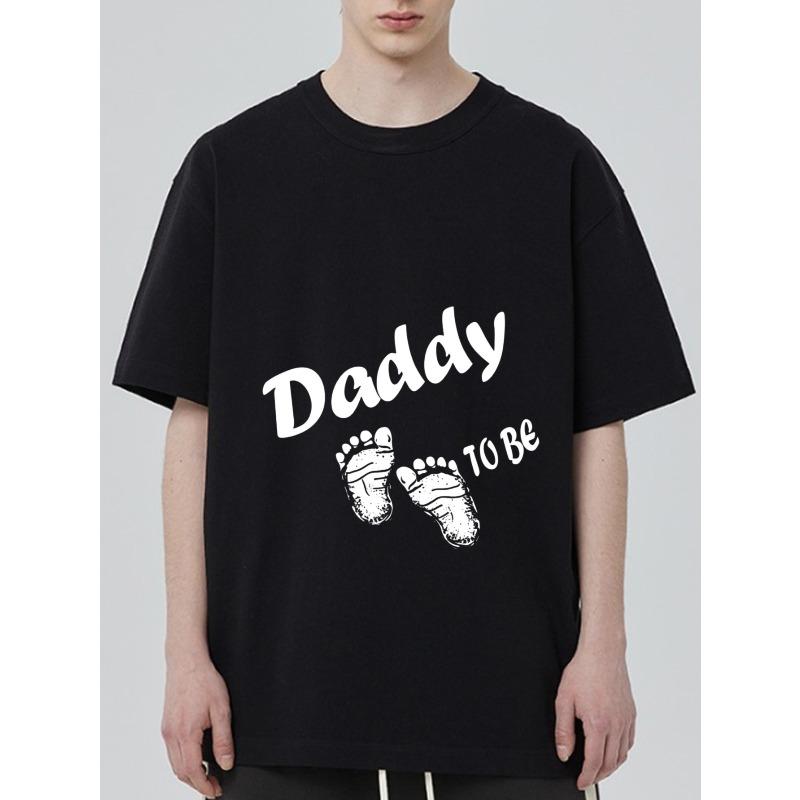 

Футболка для будущего папы черная с графическим дизайном в виде детских следов и текста, для будущих отцов, подарок на вечеринку в честь объявления о беременности XXXXL чёрный