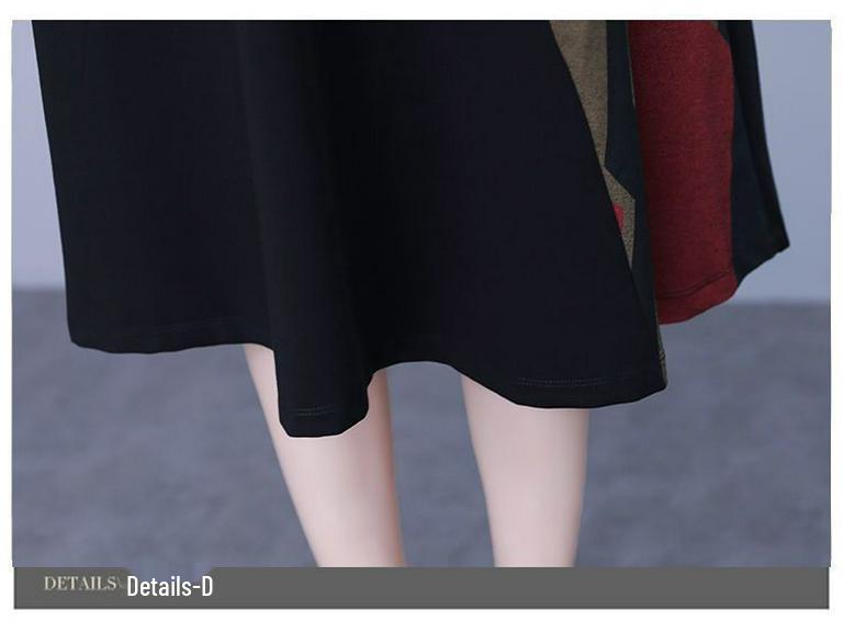 Elegant Women's Plus Size Summer Loose Patchwork Dress