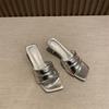 Fashion New Slippers Women Summer Outside Fashion Open Toe Square Head Flip Flops Women High Heel Low Heel Cool Drag