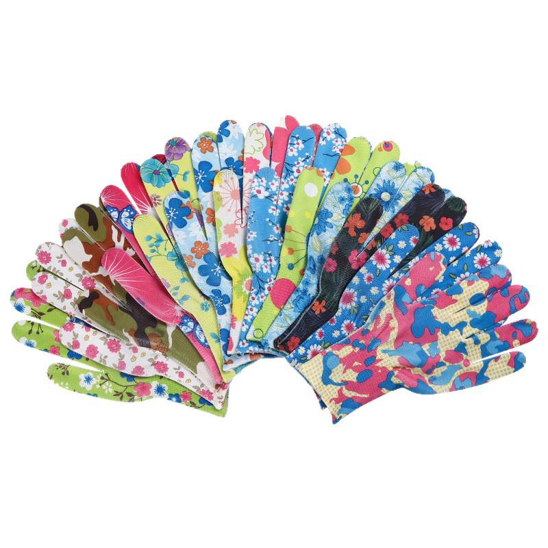 Lightweight Breathable Nylon Gardening Gloves - Wear-Resistant, Multi-Color Patterns