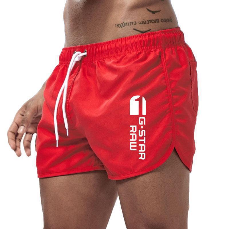 Herren Sommer Mehrfarbige Polyester Strand- & Sport-Dreiviertelhosen Triple Extra Large rot