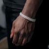 Hip Hop Shining Fashion Style 12MM Wide Buckle Diamond Cuban Necklace Bracelet Set with 5A Zircon Exquisite Jewelry