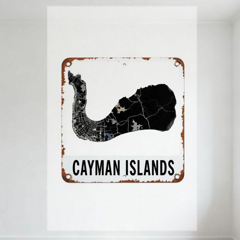 

Vintage Cayman Islands Map Metal Tin Sign with Rusty Edges - Rustic Wall Decor for Home Bar Man Cave Club Restaurant 20x30cm（7.8x11.8inch）