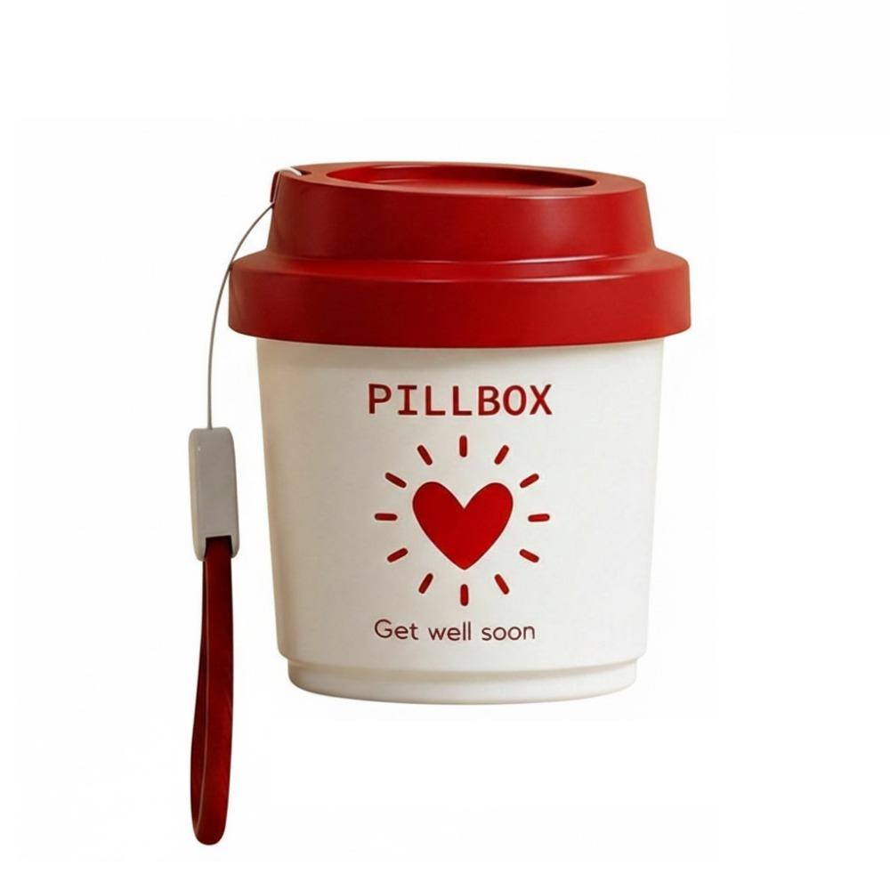 

Practical 3 Grids Cup Shape Pill Box Plastic Sealed Mini Pill Case Waterproof Large Capacity Pill Storage Box for Home красный