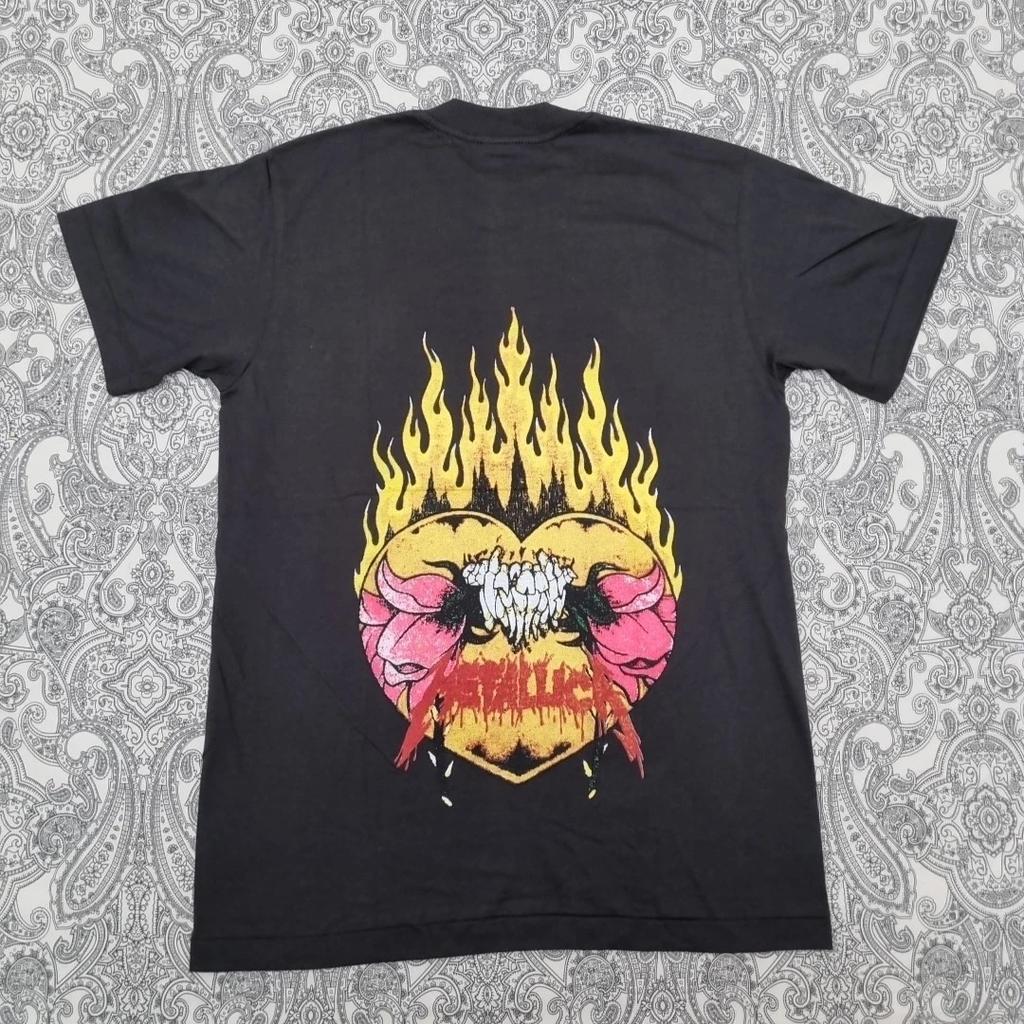 Metallica Flaming Pushead Band Tour T-shirt Storlek Large Grafiskt tryck High-end Lyx är för både Män och Kvinnor Topp Y2k