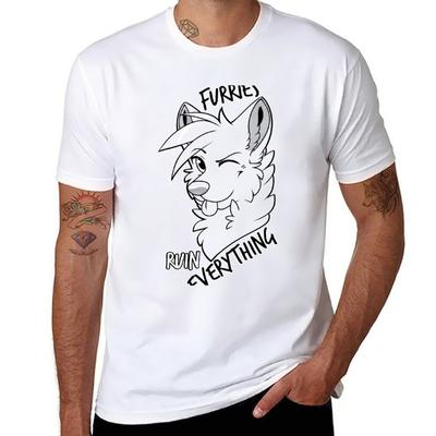 Furries Ruin Everything TShirt Funnys Sports Fans Designer T Shirt Men