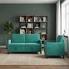 Sofa Set with Storage 2 Pcs Turquoise Polyester