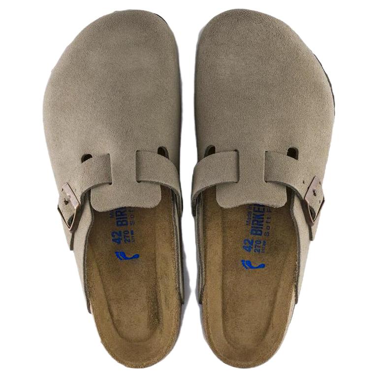 Birkenstock Boston Soft Foot Bed Taupe Unisex Sneakers White 560773