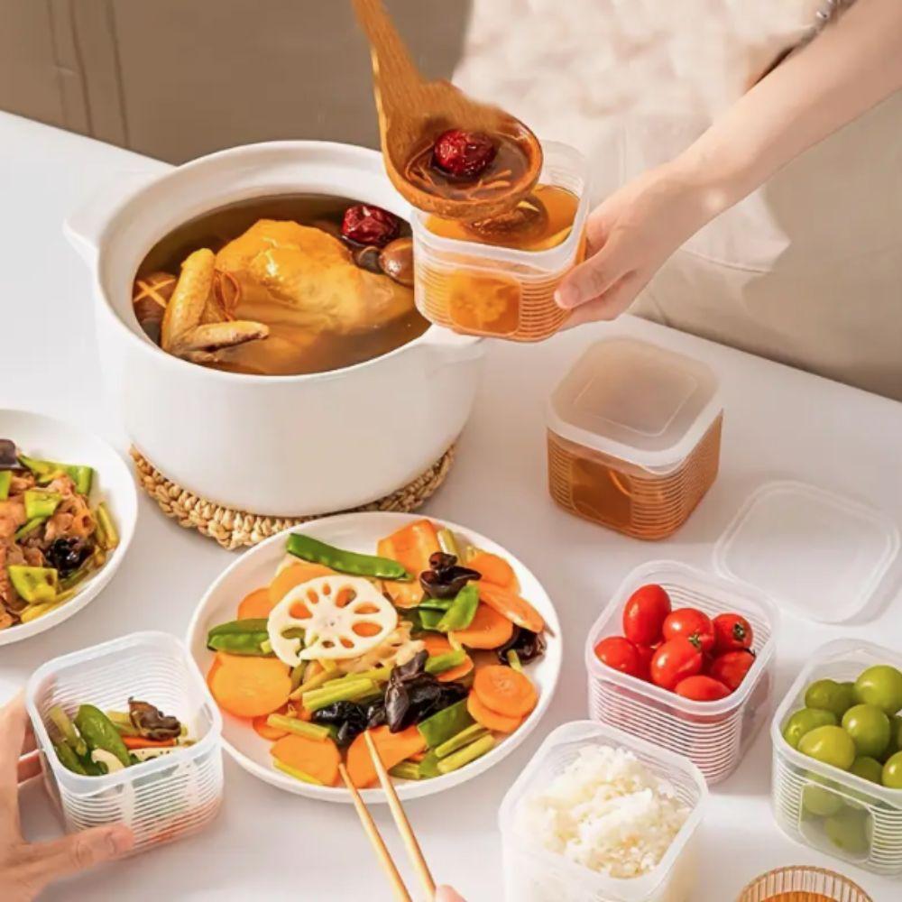 Divided Fresh-keeping Box Sealed Frozen Soup Box Portable Refrigerator Storage Box  Snack